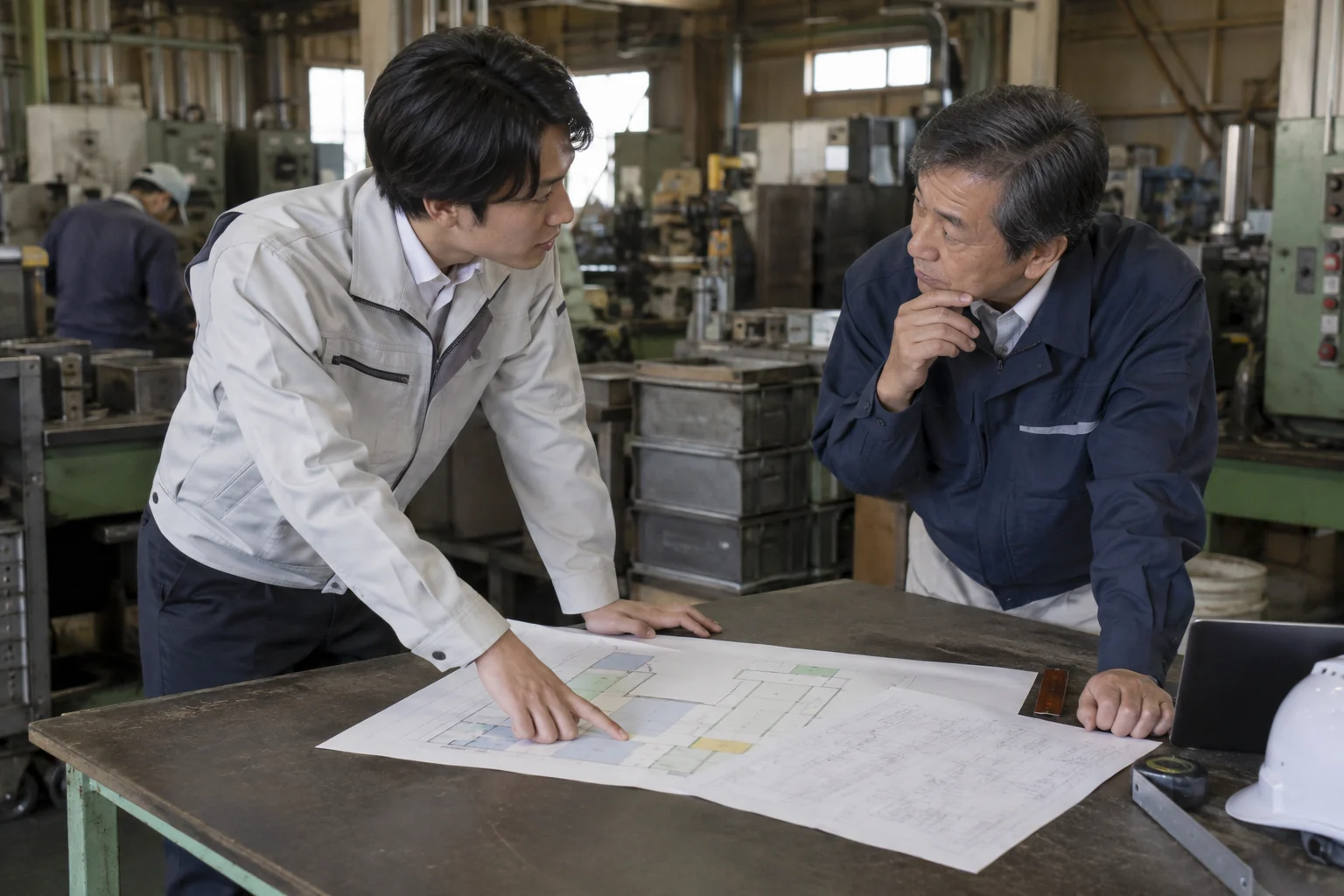 稼働を止めない工程を考えるを実践する仕事の場面