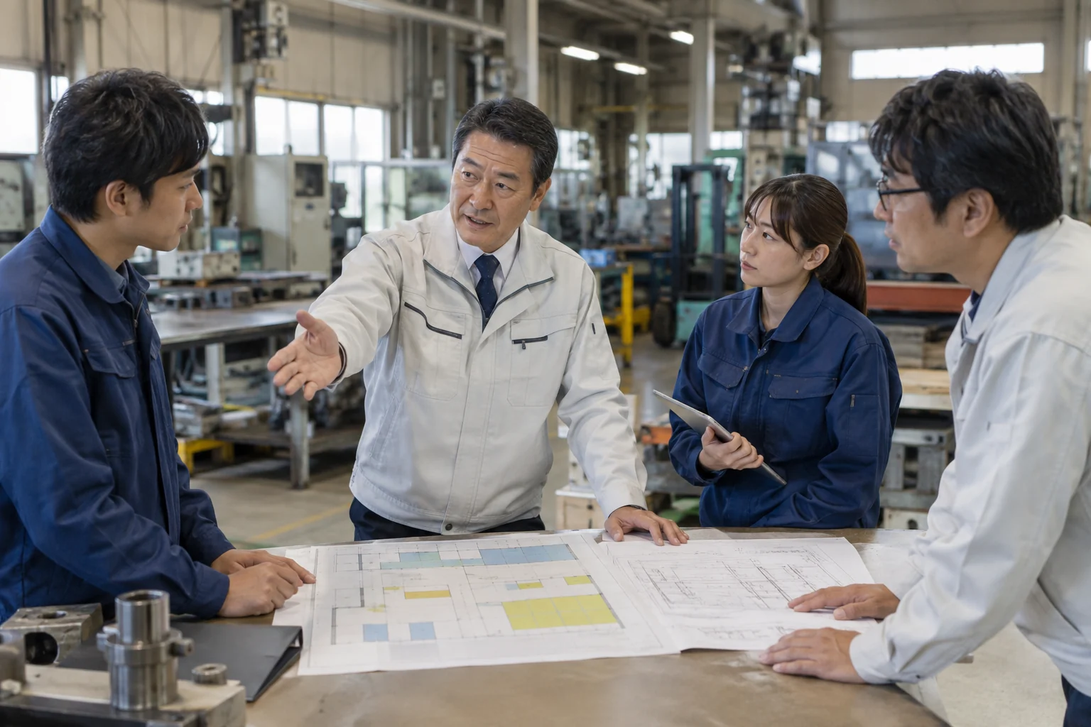 稼働を止めない工程を考えるための仕事の場面