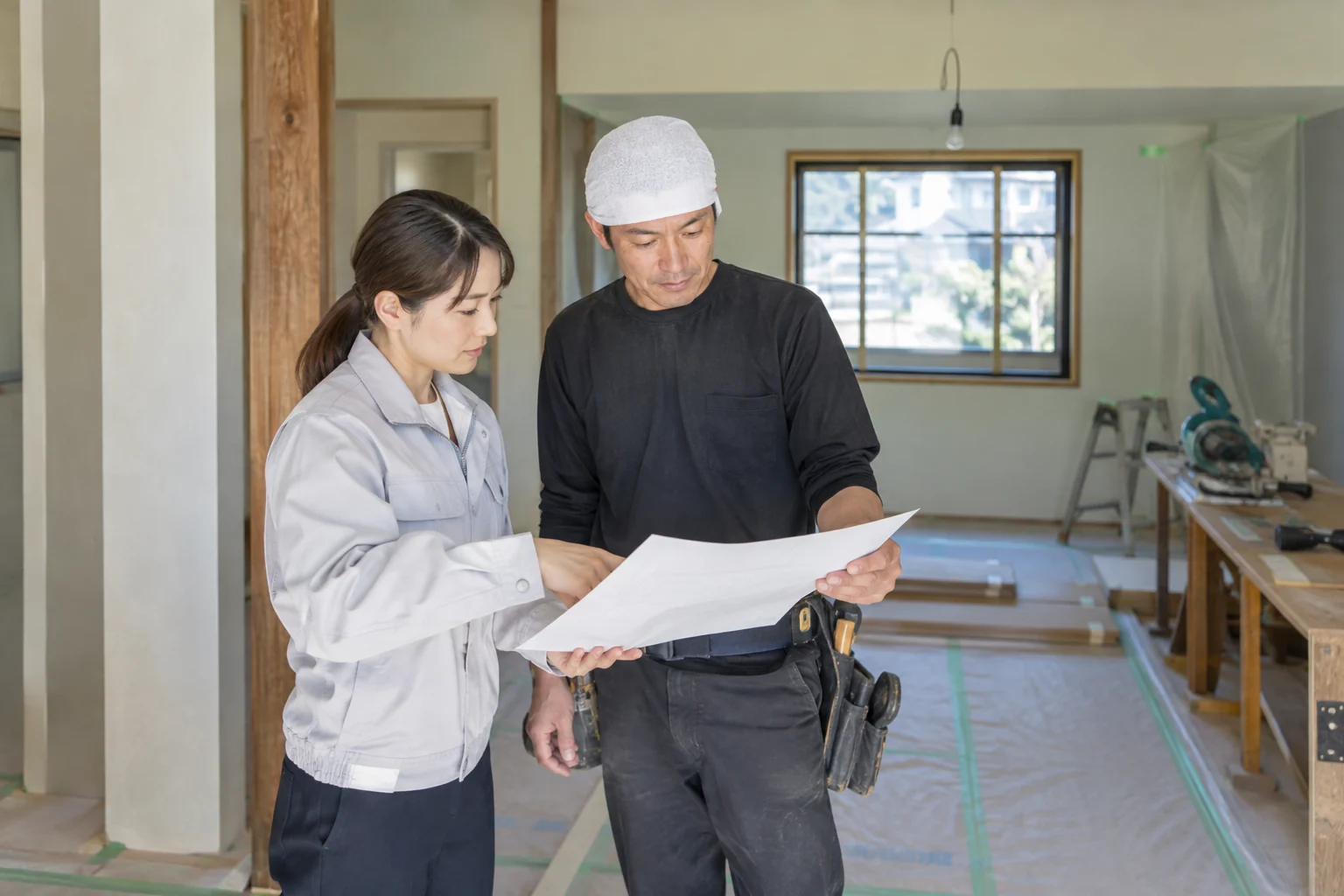 担当者が工事中も寄り添うを実践する仕事の場面