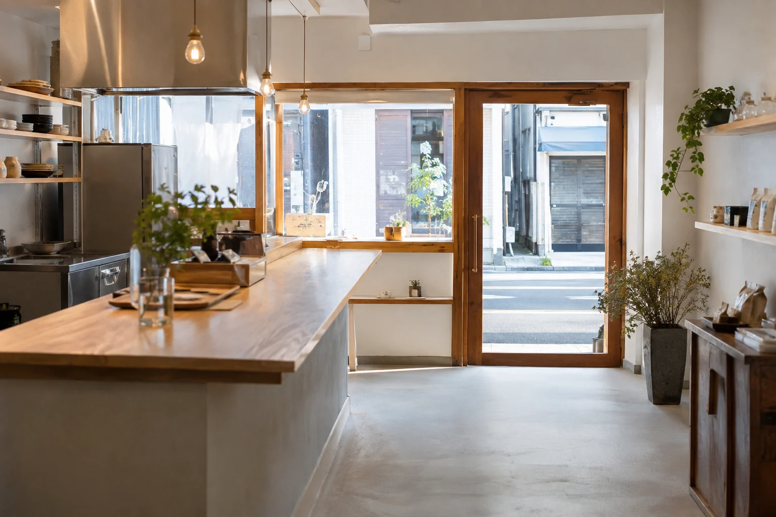 商店街の小さな店舗の仕上がり